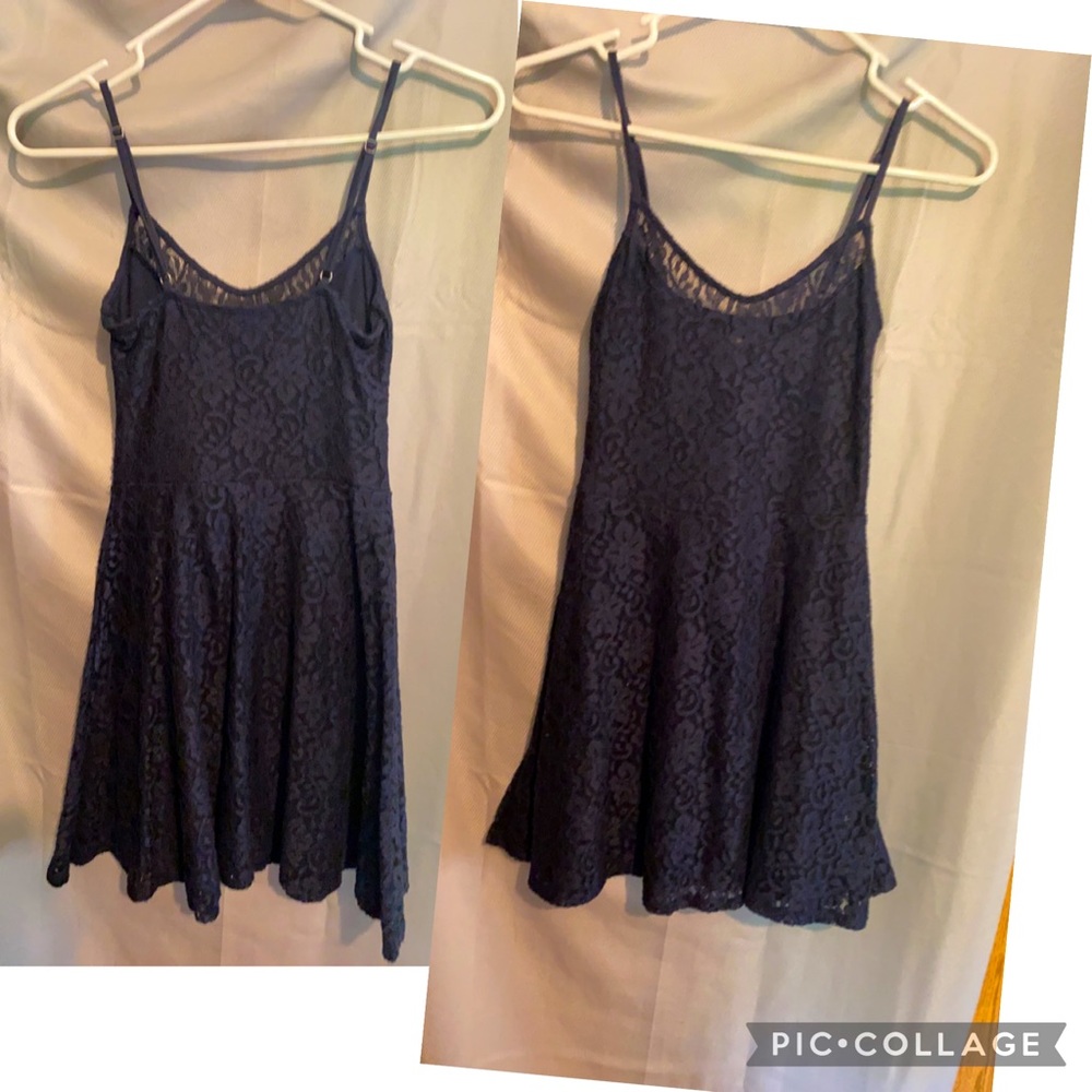 Hollister XS navy blue lace dress
